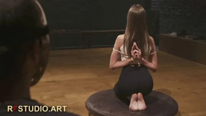 Rf Studio Production - Lali - Beautiful Submissive girl in Kneeling Reverse Prayer with Ballgag (UHD 4K MP4)