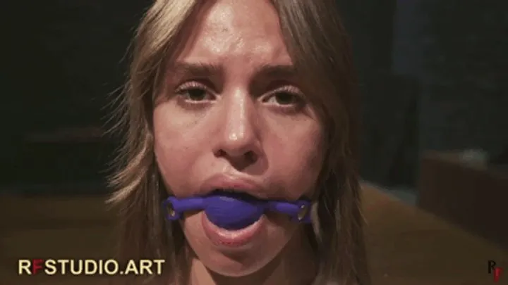 Rf Studio Production - Lali - Beautiful Submissive girl in Kneeling Reverse Prayer with Ballgag (FULL HD MP4)