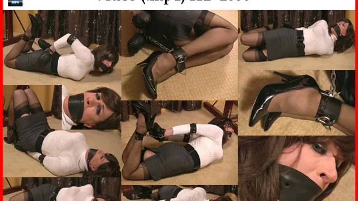 Male Bondage Fetish - Sandra Gibbons - Leather Locked Secretary (mp4 HD 1080)