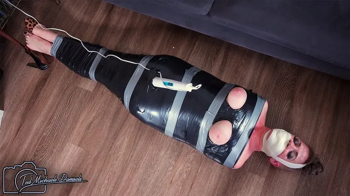 Ted Michaels Damsels - Milked for Moans - Whitney Gets Wrapped in Tight Tape with Her Mouth Stuffed with Panties, a Magic Wand on Her Clit and Cumming in Mummification - 1080