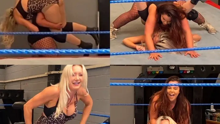 Nadia Sapphire - Blonde v brunette (foot chokes, bear hugs, slams and carry’s)