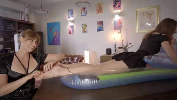 Dominant Femine - Pretty Weronika Loves To Lick And Tickle Feet Of Stella - Tickling