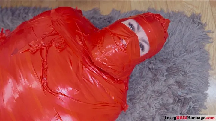 Lacey Bbw Bondage Adventures - Dominance Reversed: Lacey's Napping Bag Entombment H265 MP4 HD ( bondage reversal, camping bag entombment, mummification, tape mummification, total enclosure, gagged, immobile, struggle play, dominant turned submissive, helpless domme, extreme bondage )