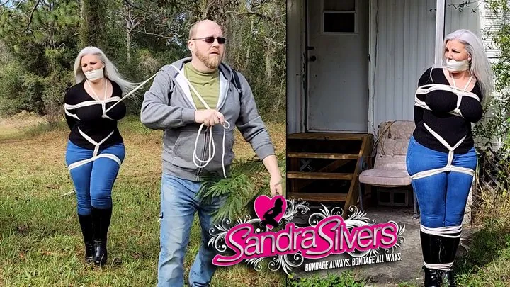 Sandra Silvers - Please Tie Me Up - 2980 Sandra Silvers and Ben: MILF Hiker Taken Out in the Wild, Dragged in Rope Restraints to Trailer Hide-Out by Burly Brute! Outdoor Bondage! HD Video Version
