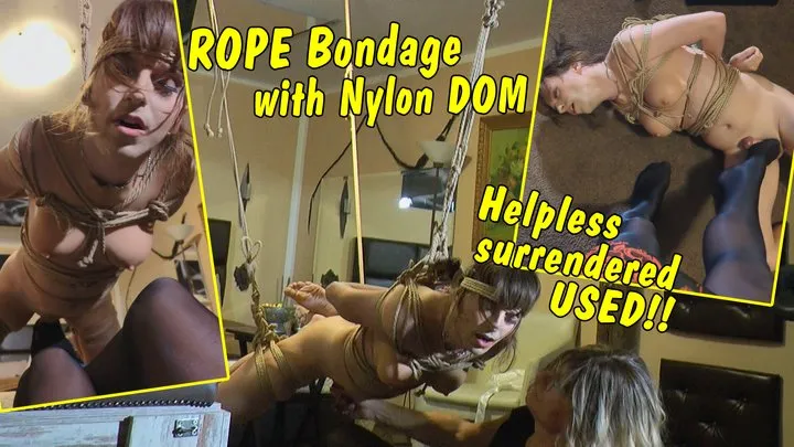 Tvkimberlyhot - Rope bondage session with nylon tranny dom! Helplessly surrendered used!