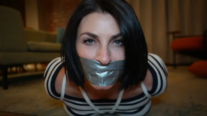 Muffled Screams - Bare foot and bound private investigator sarah wild sock and tape gagged (wmv)