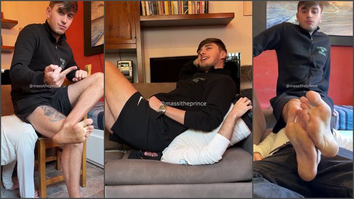 Massitheprince - Sitting and farting on the slave's face (Facesitting, farting, feet, flip-flops) - 4k
