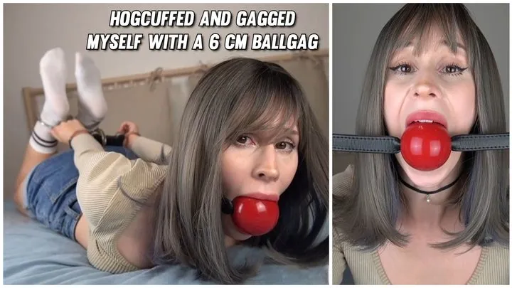 Pinkieneko Bondage Store - Pinkieneko - Hogcuffed and Gagged Myself with a 6 cm Ballgag (fullHD)