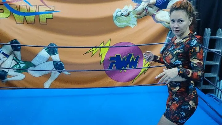The Wrestling Amazons - Redhead gym girl vs skinny young guy