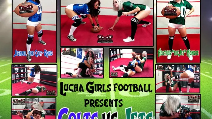 Lucha Girls ~ Female Pro Wrestling - 1483-Lucha Girls Football - Jets vs Colts