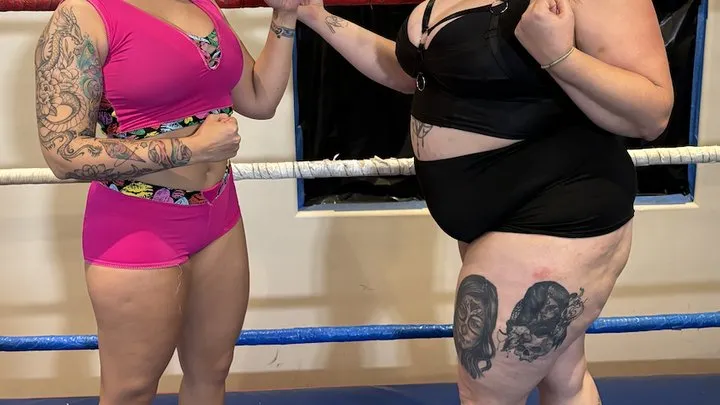Pandemic Pro Wrestling - Barefoot Gut Bash Match - Bootylicious Kara Punishes Sexy Sharon's Tummy