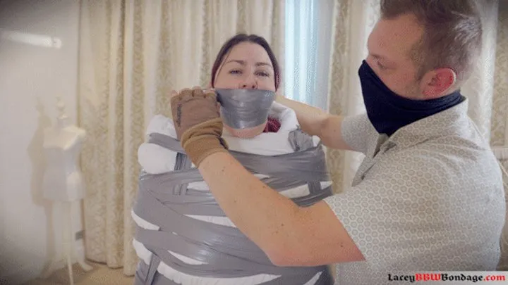 Lacey Bbw Bondage Adventures - Lacey - Mummified with Blankets and Gagged Self Orgasms FULL Video MP4 HD ( Mummification , Wrap Gag , Pantyhood , Tickling , Tape Gag , BBW Bondage )