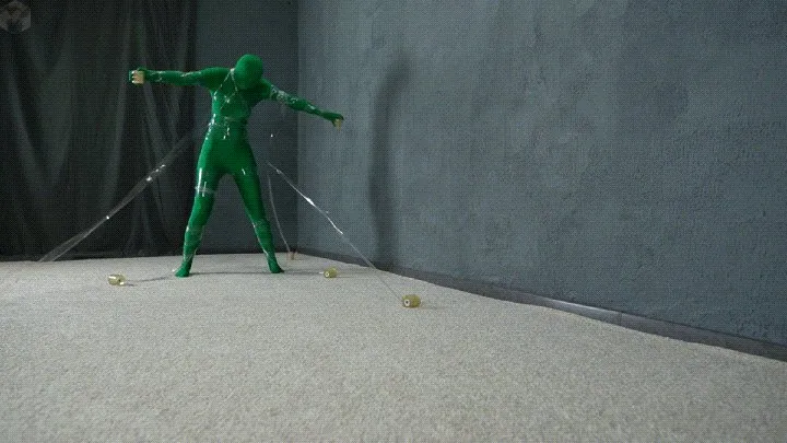Vacuum Dreams - Transparent mummification of a green man in a vacuum bed