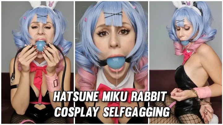 Pinkieneko Bondage Store - Pinkieneko - Miku Rabbit Huge Ball Selfgagging (fullHD)