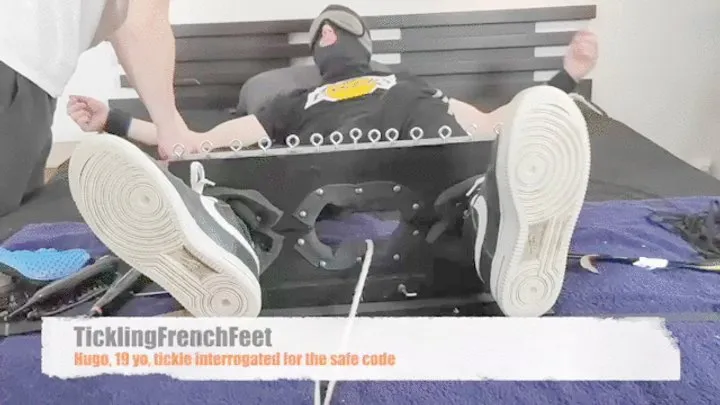 Tickling French Feet - Hugo, 19 yo, tickle interrogated for a safe code (mobile)