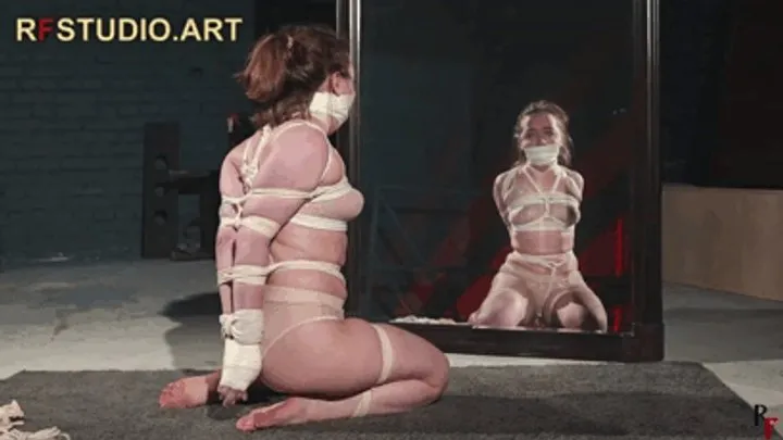 Rf Studio Production - Arina - Long Tight Bondage and Gag Session in Lingerie Before the Mirror (UHD 4K MP4)