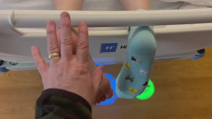 Foot Fondling - Foot Tickles in My Hospital Bed