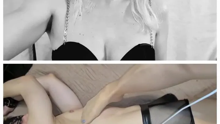 Gospodaricaemma - Hard core Tickling session with Mistress GospodaricaEmma while slave Wolfy01 is beiing bondaged in chains and also spanking him and doing foot worship