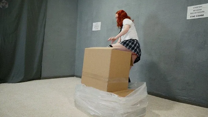 Vacuum Dreams - Schoolgirl in a warehouse or vacuuming in a box