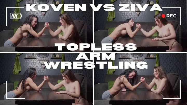Ziva Zone - 4K Ziva Fey - Topless Arm Wrestling With Koven