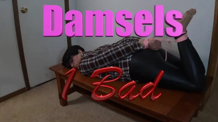 Fairytale Bound - 2 Cute Damsels 1 Bad Heartfella - Starring: Happy Heartfella, Mindy Mill, Knotty Dragon Girl - Bad guy Happy has the girls tied up, gagged, and out of the way - Tape gag, hogtie, rope, gag talk, struggling, feet