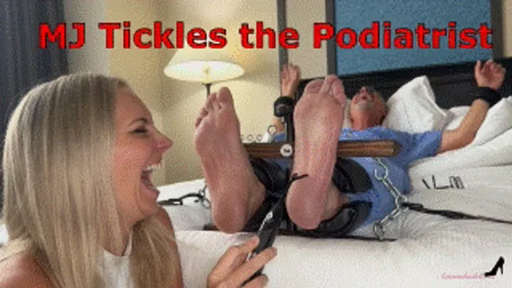 Autumns Below The Belt Fantasies - MJ Tickles the Podiatrist - Hot Blonde Marilyn Jensen Gets Tickling Revenge With Tickling Torment on Bound Male Foot Tickling In Tickle Stocks HDMP4