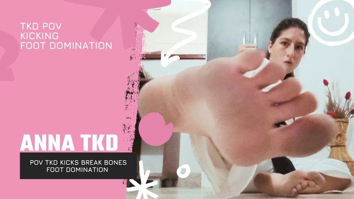 Martial Fetish - Anna Tkd POV kicks break bones foot domination