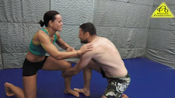 Antschas Wrestling And Fetish Store - Kim vs Ricardo mixed competitive wrestling