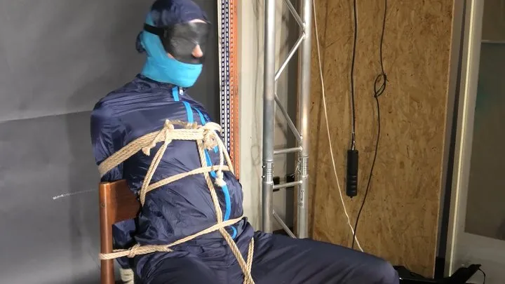 Shinynylonartsbound - Marie bound and gagged in shiny nylon Rainwear