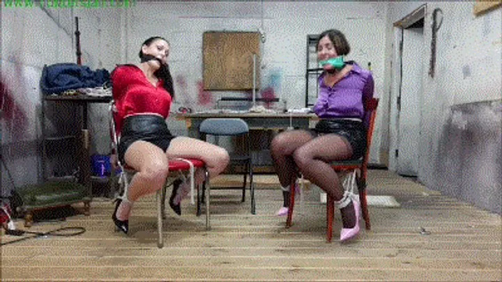 Hunters Lair Bondage - Two busty wenches chair tied, breast bound for intense bound orgasms (MP4 HD 6000kbps)