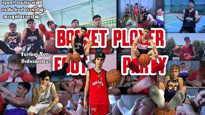 Str8crushfeet - Basket team 3 David, Rehus, Angelo, Kaen, Dimitri - overwhelming the sense of the homo with straight's sweat to turn him into foot fetishist