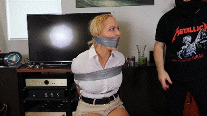 Hollyrope Omega - Anna Lee is an Interpol agent sent to Spain for a mission, but she's captured, tightly wraparound tape gagged and cruelly tied several times!