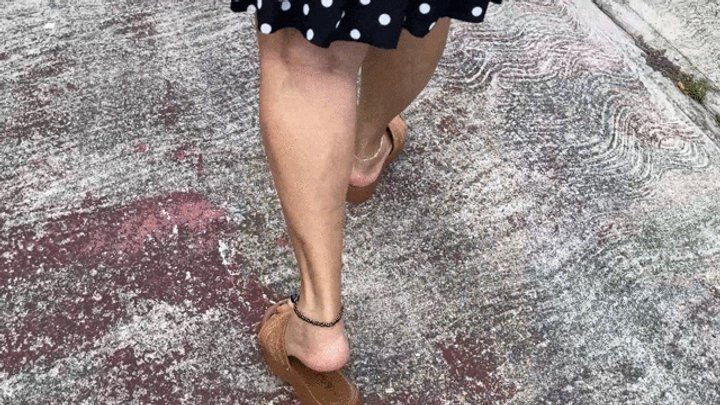 Goddess Foot Fetish - Walking, flip-flops, pronounced arches, dangling, wrinkled soles all in one (1)