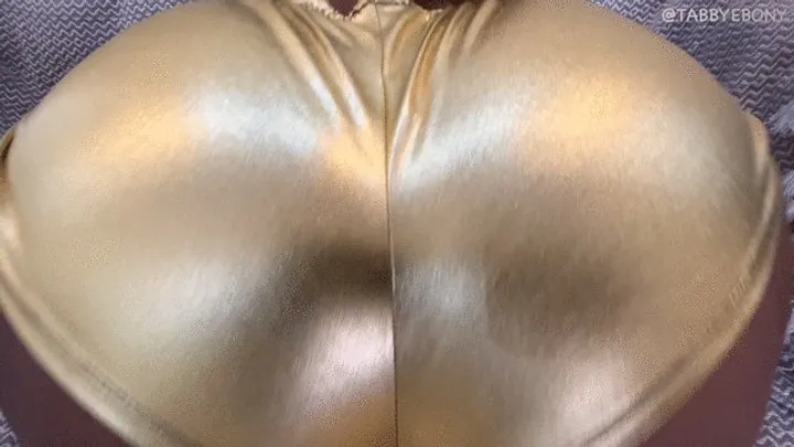 Tabbys Ebony Assss - A FARTING STRIPPER IN GOLD BUM SHORTS