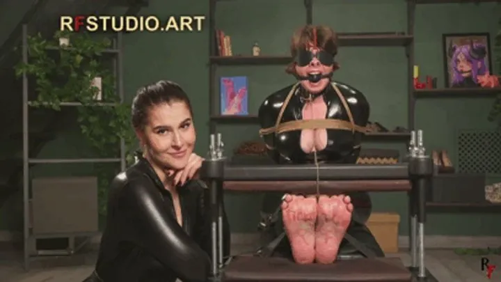 Rf Studio Production - Volchenok - A Tickle Toy - Tickling in a Catsuit, Toe press, Ballgag and Nosehook (UHD 4K MP4)
