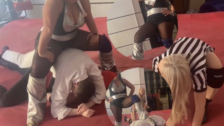 Nadia Sapphire - 2 men destroyed and sat on by giantess