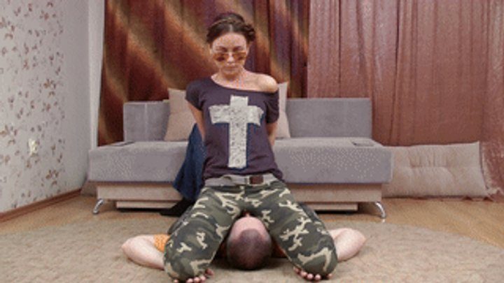 Furious Girls - Young Miss in top and military pants sits down on man's face, vf0660x 1080p