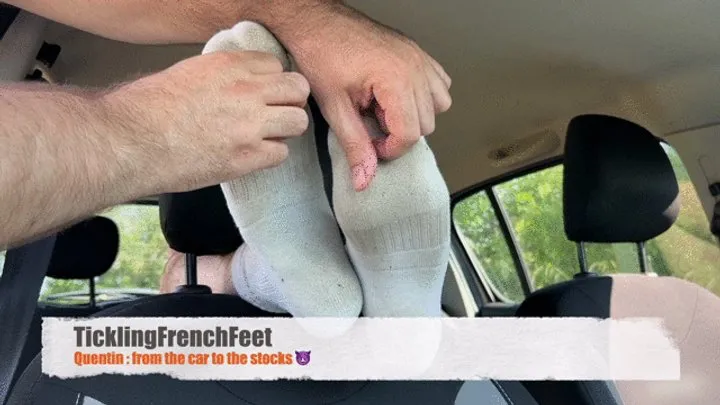 Tickling French Feet - Quentin : from the car to the stocks (Full HD)
