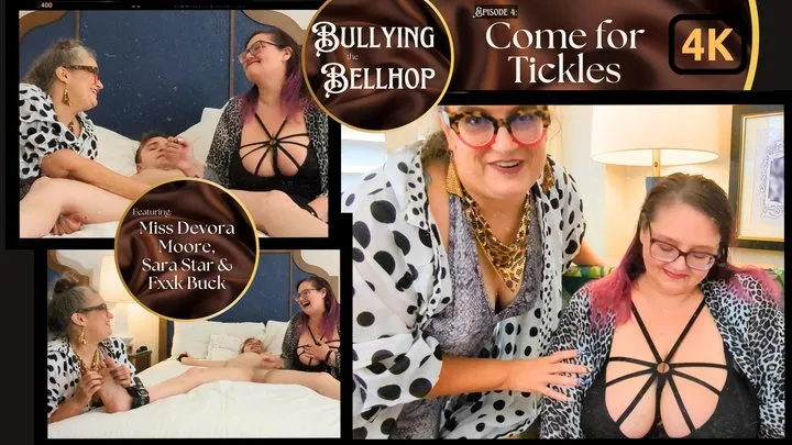 Octogoddess Femdom Step-mommy - Bullying the Bellhop 4 Come for Tickles: OctoGoddess, Sara Star and FxxkBuck in Taboo Femdom Double Domination with Tickling, Bondage, Handjob, BBW Boob Worship, Cumshot 4k