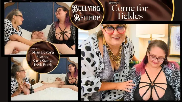 Octogoddess Femdom Step-mommy - Bullying the Bellhop 4 Come for Tickles: OctoGoddess, Sara Star and FxxkBuck in Taboo Femdom Double Domination with Tickling, Bondage, Handjob, BBW Boob Worship, Cumshot 1080