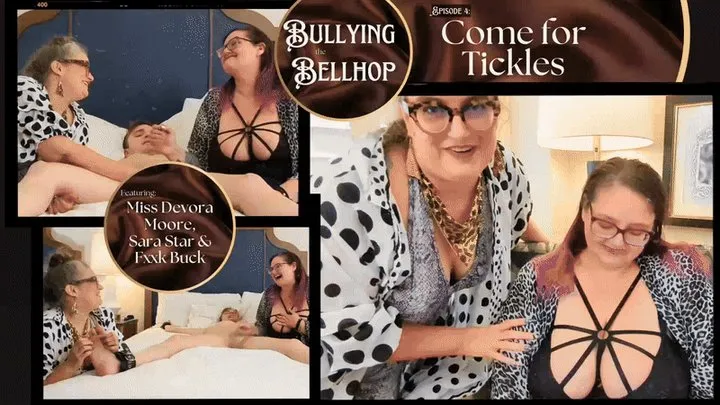 Octogoddess Femdom Step-mommy - Bullying the Bellhop 4 Come for Tickles: OctoGoddess, Sara Star and FxxkBuck in Taboo Femdom Double Domination with Tickling, Bondage, Handjob, BBW Boob Worship, Cumshot wmv