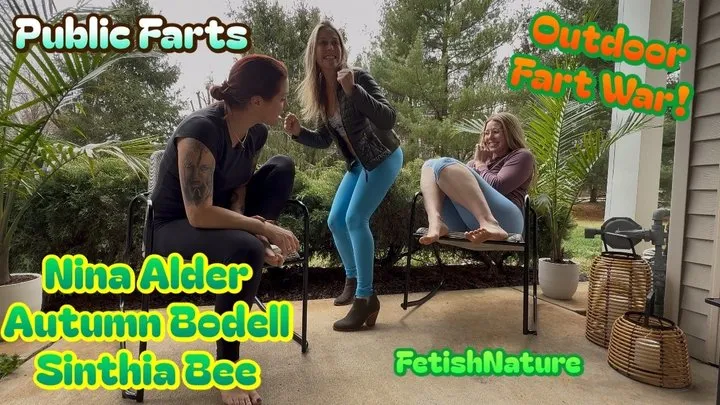 Fetish Nature Films - Girls have a Farting War Outside!