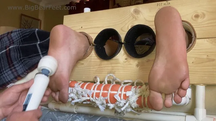 All Male Tickling Dungeon - Im1n2ft - Feather Ticklish Feet - socked and bare feet, tickled, massager, fingers and feathers