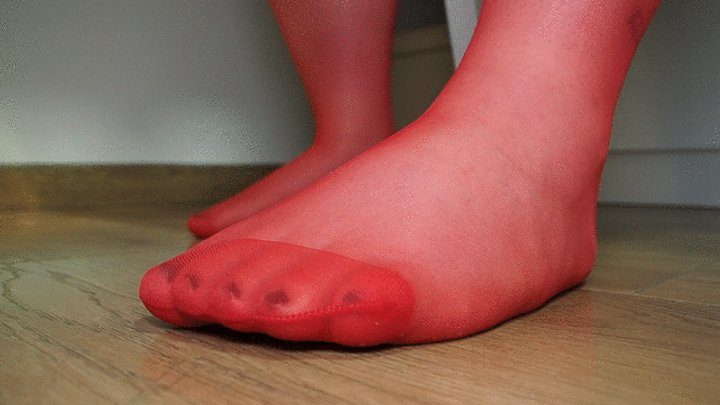 Anastasia Gree Clip Store - #4 Your Mistress's Feet in Red Nylon Stockings Are Your Object of Worship