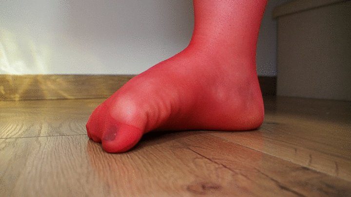 Anastasia Gree Clip Store - #5 Your Mistress's Feet in Red Nylon Stockings Are Your Object of Worship