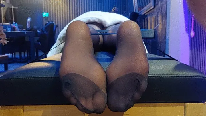 The Sweet Feet - Black Nylon Feet tickled in the Dungeon