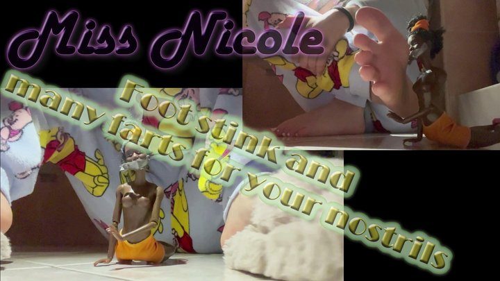 Miss Nicole - Foot stink and lots of farts for your nostrils