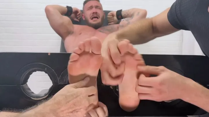 Male 4 Male Tickling  Foot Worship - Scott Holliday in the Tickle Chair