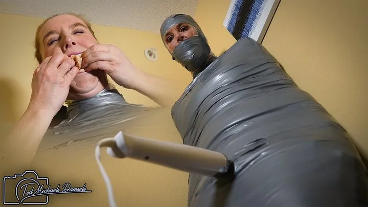 Ted Michaels Damsels - Encased and Cumming - Ariel is Mummified Into a Helpless and Moaning Tube of Tape and Struggles Until the Magic Wand Gets Her to Cum with Ariel Anderssen - 1080