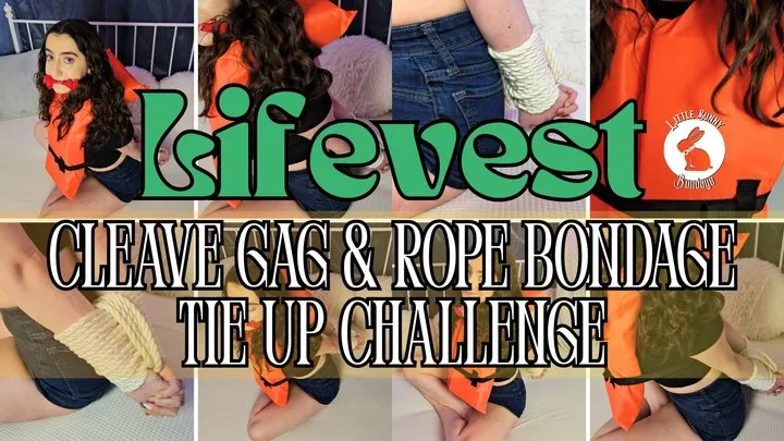 Bunnybondage - Lifevest Cleave Gag and Rope Bondage Challenge